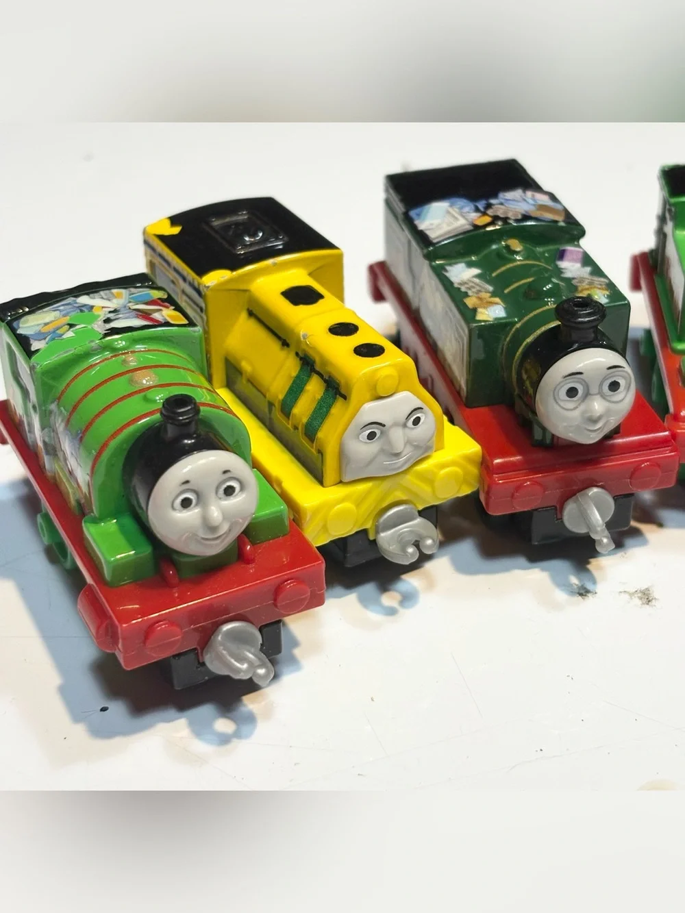 collection of die-cast train engines from the Thomas & Friends Take-n-Play